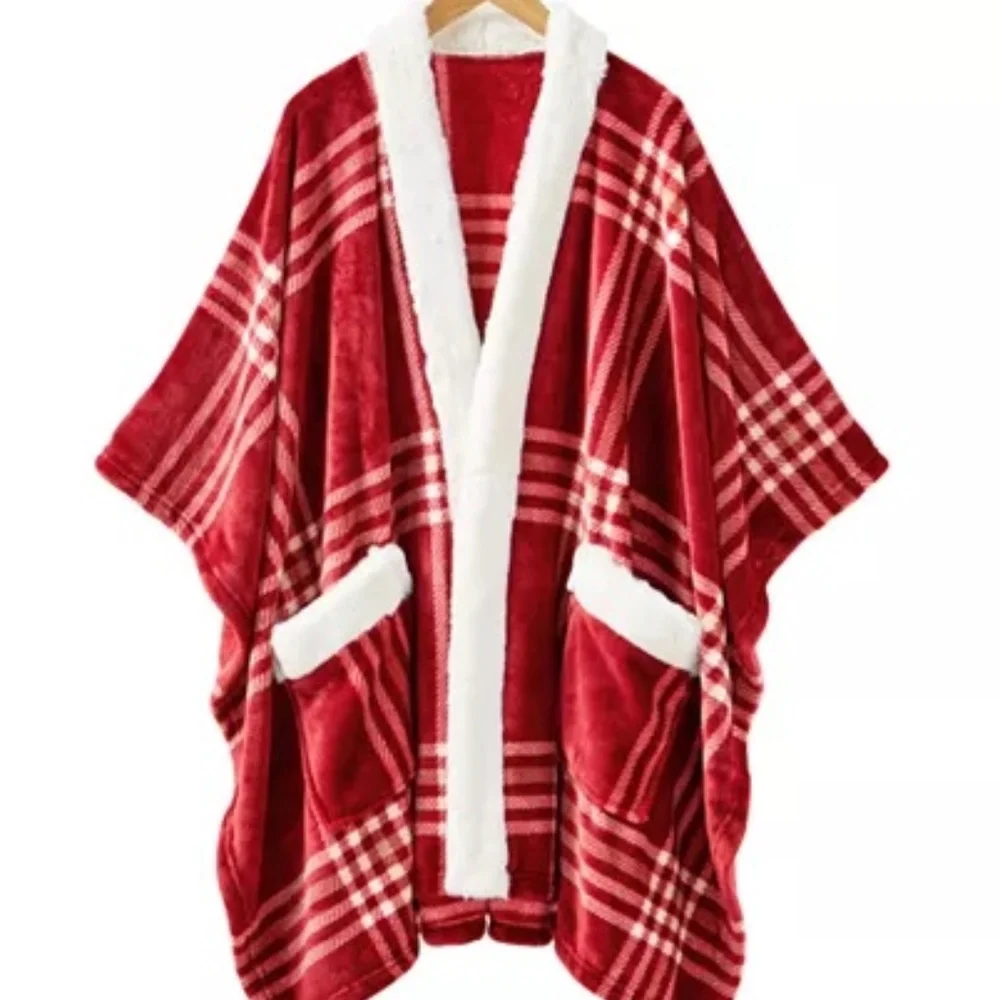 CHARTER CLUB Red Cozy Plush Wrap Throw 50